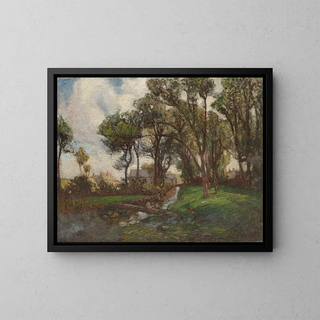 Frank Hutton Shill - Figures bathing in a stream.webp