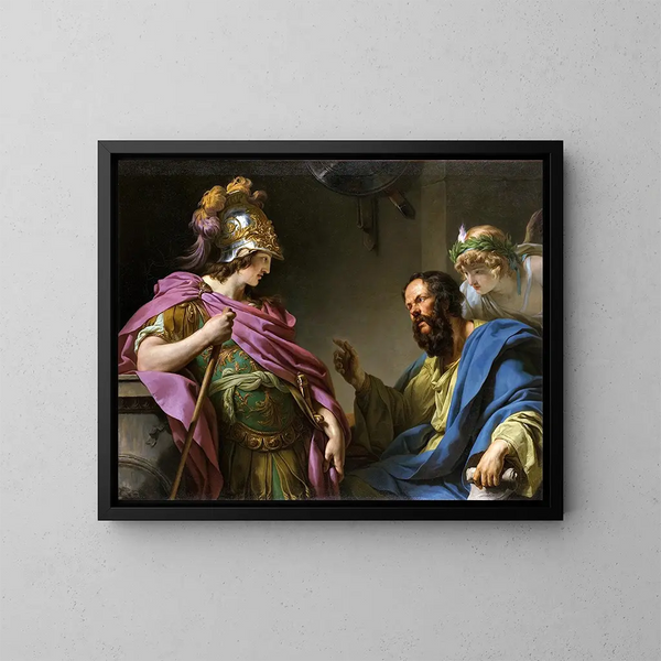 Alcibiade insegnato da Socrate - François-André Vincent — quadro incorniciato alla parete