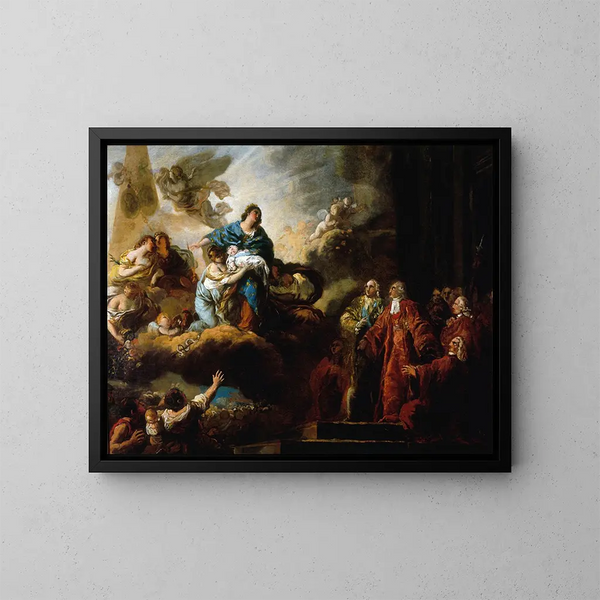 Allegoria della nascita del delfino il 22 ottobre 1781 - François-Guillaume Ménageot — quadro incorniciato alla parete