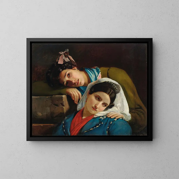 Due Italiane - François-Joseph Navez — quadro incorniciato alla parete