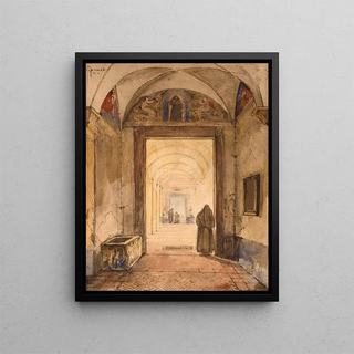 FranoisMarius Granet - Interior of cloister with a sarcophagus.webp