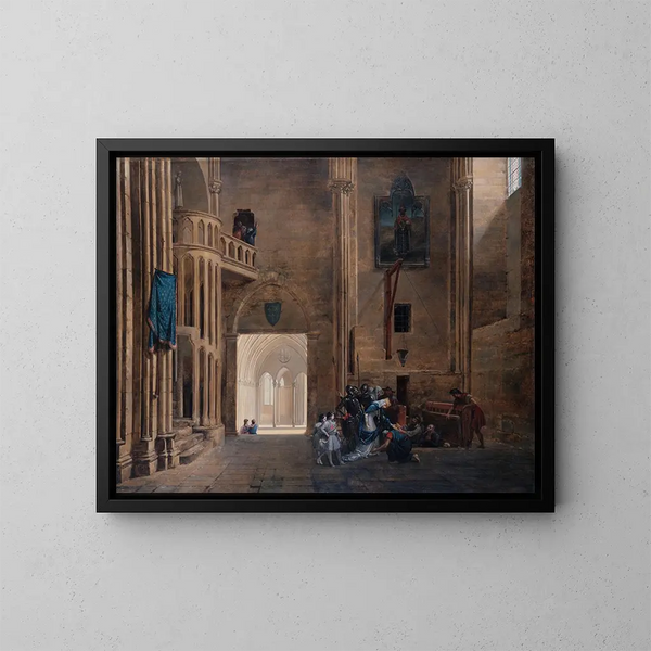 La Regina Bianca di Castiglia che libera i prigionieri - François-Marius Granet — quadro incorniciato alla parete