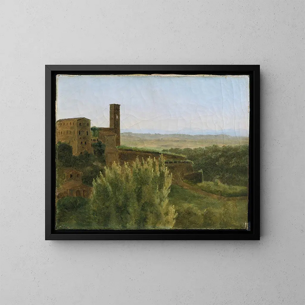 Vista di Tivoli con la chiesa di San Silvestro - François-Marius Granet — quadro incorniciato alla parete