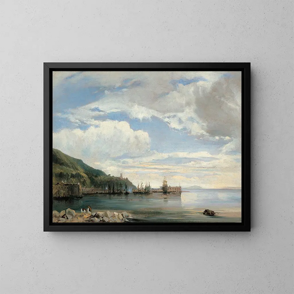 auf der Bucht von Neapel - François Antoine Léon Fleury — gerahmtes Bild an der Wand