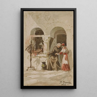 Franois Bonvin - A seated monk with a standing acolyte.webp