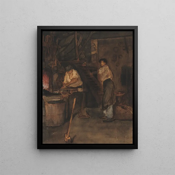 Franois Bonvin - Study for The Blacksmiths Shop Remembrance of Le Trfort.webp
