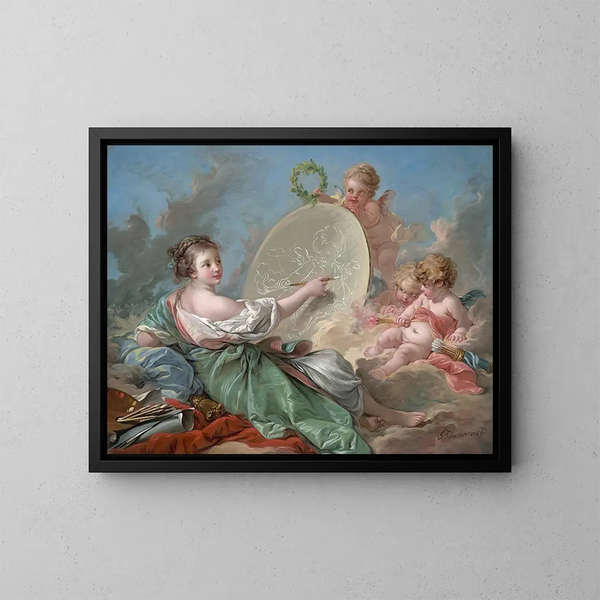 Allégorie della pittura - François Boucher — quadro incorniciato alla parete