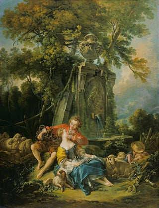 Franois Boucher - Pastoral with a Couple near a Fountain.webp