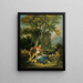 Pastorale mit einem Paar in der Nähe eines Brunnens - François Boucher — gerahmtes Bild an der Wand
