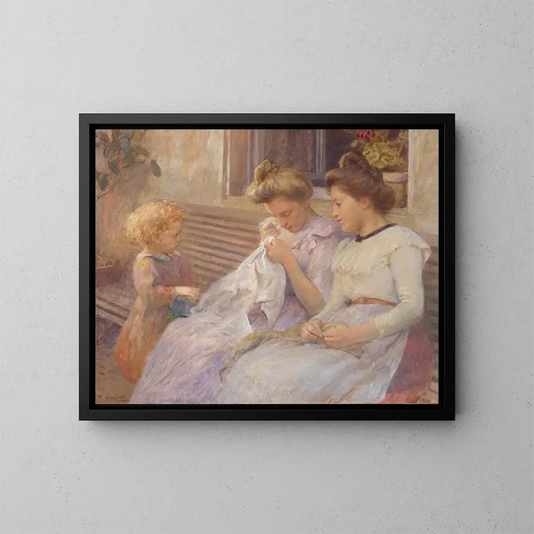 Les Jeunes Couturières - François Guiguet — gerahmtes Bild an der Wand