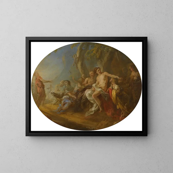 Diane und Actéon - François Lemoyne — gerahmtes Bild an der Wand