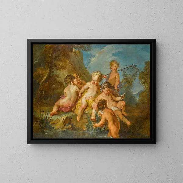 Les Amours des pêcheurs - François Lemoyne — gerahmtes Bild an der Wand