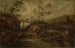 Landschaft mit einer Kaskadebrücke und Staffage-Figuren - François van Knibbergen — Ansicht des Kunstwerks