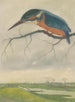 Kingfisher on a branch in a prairie landscape - Frans Everbag — artwork view