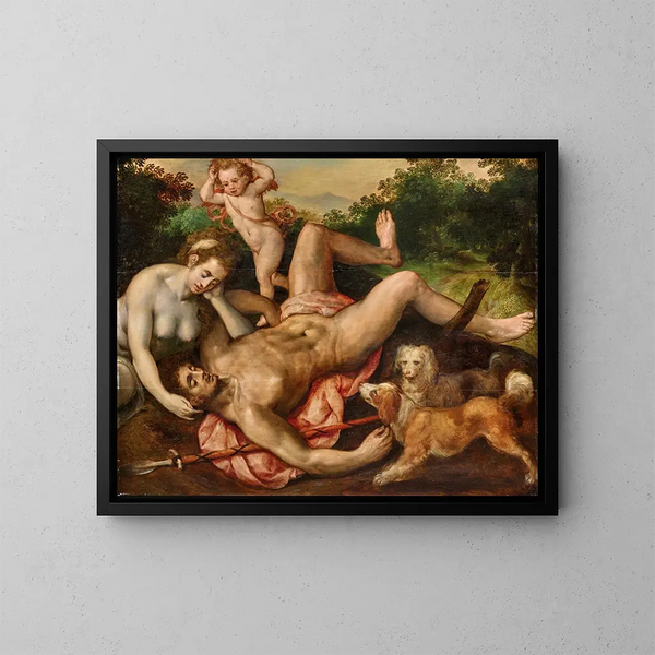 La Mort d'Adonis - Frans Floris — gerahmtes Bild an der Wand