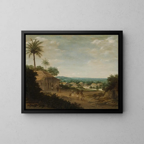 Dorf in Brasilien - Frans Post — gerahmtes Bild an der Wand