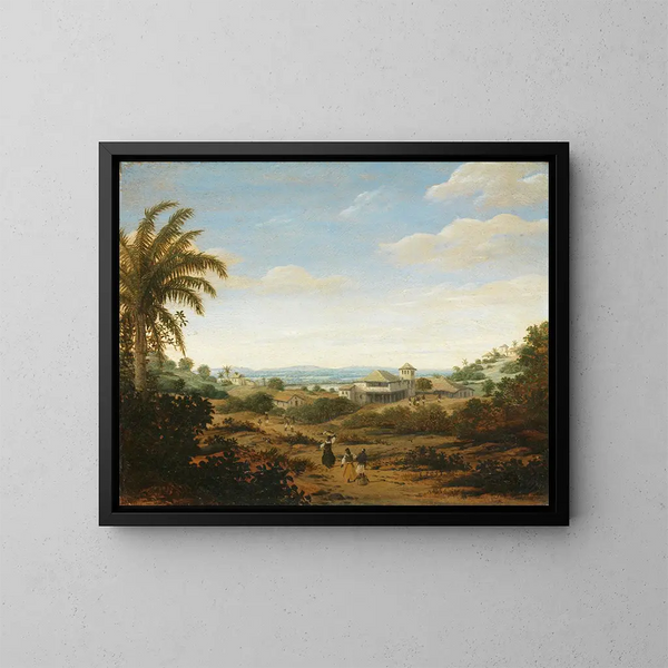 Landschaft am Rio Senhor de Engenho, Brasilien - Frans Post — gerahmtes Bild an der Wand