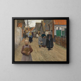 Frans Van Leemputten - The Distribution of Bread in the Village.webp