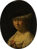 Ritratto di una donna con un berretto - Frans van Mieris l'Ancien — vista dell’opera