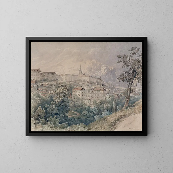 Vista di Praga da Petřín - Franz Barbarini — quadro incorniciato alla parete