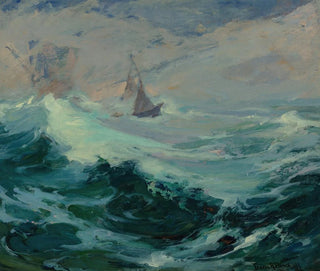 Franz Bischoff - Sailing on a Stormy Sea.webp