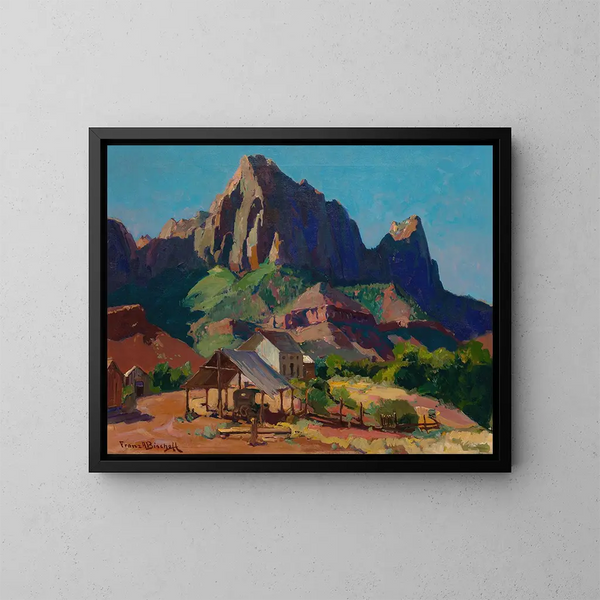 Das Wächter, Zion-Nationalpark, Utah - Franz Bischoff — gerahmtes Bild an der Wand