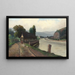 Flusslandschaft mit der Gansmädchen - Franz Demel — gerahmtes Bild an der Wand