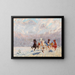 Schlittenrennen im Winter - Franz Hienl-Merre — gerahmtes Bild an der Wand
