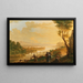 Flusslandschaft bei Sonnenuntergang - Franz Hochecker — gerahmtes Bild an der Wand
