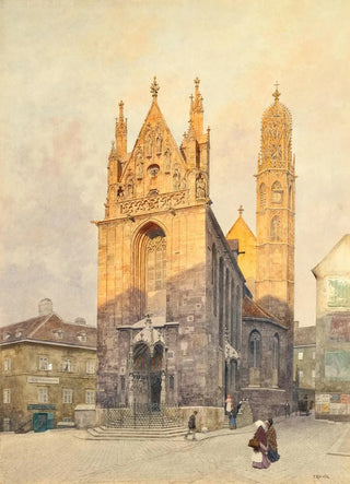 Franz Kopallik - The church Maria am Gestade in Vienna at evening sun.webp