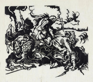 Franz Marc - Lion hunt for Delacroix.webp