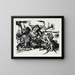 Jagd auf den Löwen - Franz Marc — gerahmtes Bild an der Wand