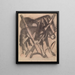 Zwei Esel - Franz Marc — gerahmtes Bild an der Wand