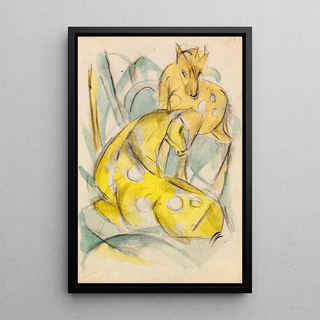 Franz Marc - Zwei gelbe Tiere Zwei gelbe Rehe.webp