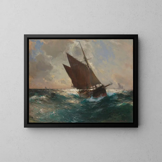 Franz MllerGossen - The Lowestoft Boat off Cornwall.webp