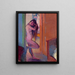 Donna nuda in piedi nell'architrave della porta - Franz Nölken — quadro incorniciato alla parete