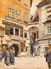 Fleischmarkt in Vienna with figurative staff and view of Griechengasse - Franz Poledne — artwork view