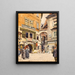 Fleischmarkt in Vienna with figurative staff and view of Griechengasse - Franz Poledne — framed artwork on a wall