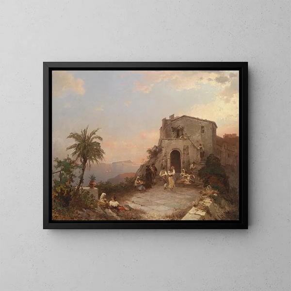 Festa estiva in Italia - Franz Richard Unterberger — quadro incorniciato alla parete