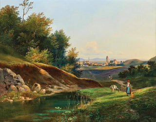 Franz Steinfeld - A View of Perchtoldsdorf near Vienna.webp