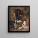 Innenaufnahme mit Jagdhund - Franz Xaver Gruber — gerahmtes Bild an der Wand