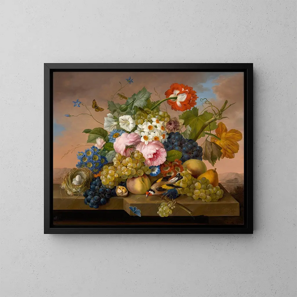 Naturmorte mit Blumen - Franz Xaver Petter — gerahmtes Bild an der Wand