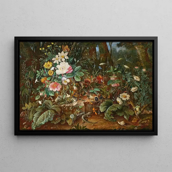 Franz Xaver Pieler - A Forest Floor with a Frog a Lizard and a Snail.webp