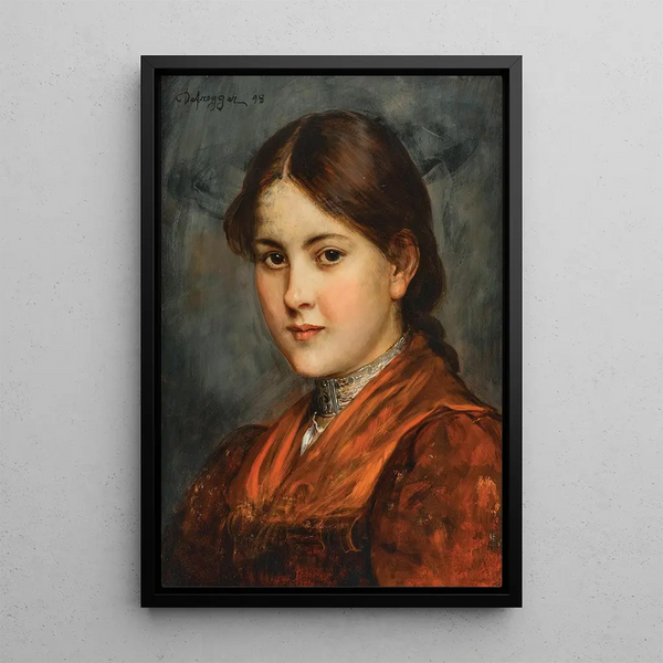 Franz von Defregger - A Young Girl in a Traditional Costume with Silver Choker.webp