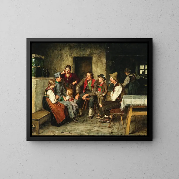 Un giovane soldato in licenza - Franz von Defregger — quadro incorniciato alla parete