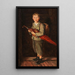 Boy peasant with umbrella and bag - Franz von Defregger — framed artwork on a wall