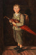 Boy peasant with umbrella and bag - Franz von Defregger — artwork view