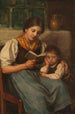 a painting of a person reading - Franz von Defregger — artwork view