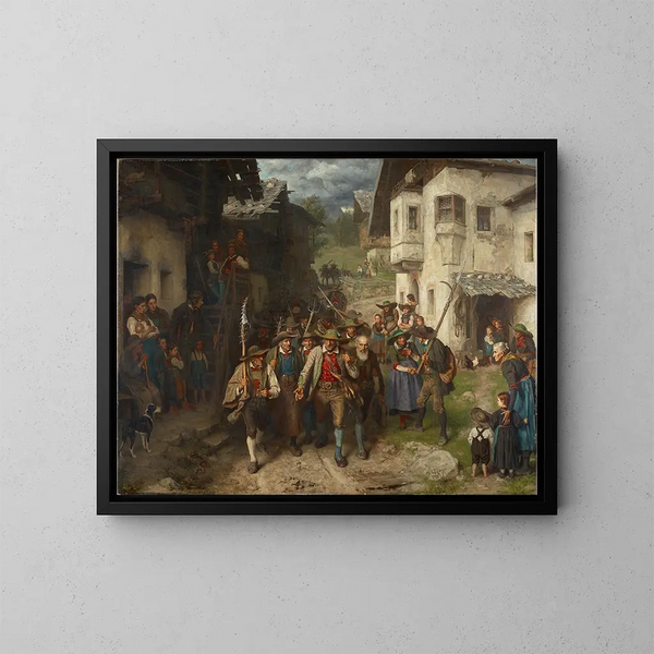 Der letzte Aufbäumen - Franz von Defregger — gerahmtes Bild an der Wand