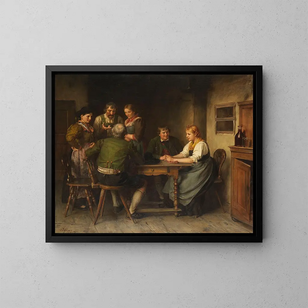 Die Werbung - Franz von Defregger — gerahmtes Bild an der Wand